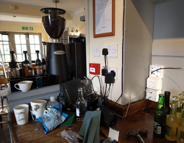 cat5e ethernet cabling in pub in hertfordshire for internet connection sharing